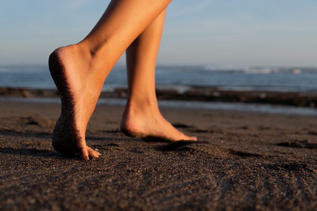 spiritual compass walking on the beach